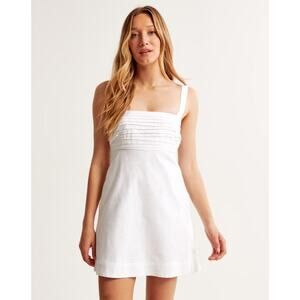 NWT Abercrombie & Fitch Emerson Linen-blend Mini Dress with Skort Wide Straps